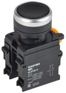 Кнопка d22мм 1НО+1НЗ MASTER черн. IEK MI-BT60-11-3-22-K02