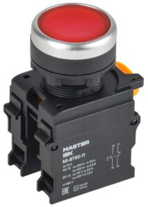 Кнопка d22мм 1НО+1НЗ MASTER красн. IEK MI-BT60-11-3-22-K04