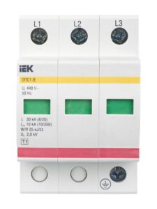 Ограничитель перенапряжения ОПС1-B 3P KARAT IEK MOP20-3-B — изображение 3
