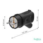 Вилка угловая MultiSet 16А 250В IP44 с заземл. каучук черн. SE MST1102BK — изображение 4