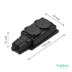 Колодка удлинителя 2-м MultiSet 16А 250В IP44 с заземл. каучук черн. SE MST4102BK — изображение 3