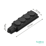 Колодка удлинителя 4-м MultiSet 16А 250В IP44 с заземл. каучук черн. SE MST4104BK — изображение 5
