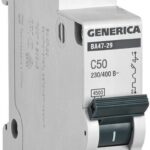 Выключатель автоматический модульный 1п C 50А 4.5кА ВА47-29 GENERICA MVA25-1-050-C