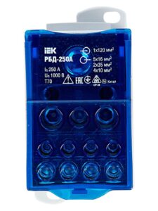 Блок распределительный на DIN-рейку РБД-250А IEK RBD-250 — изображение 8