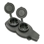 Колодка 2-м 16А IP44 2P+PE 230В с защ. крышками каучук Basic EKF RPS-018-16-230-44 — изображение 2