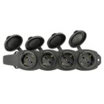 Колодка 4-м 16А IP44 2P+PE 230В с защ. крышками каучук Basic EKF RPS-020-16-230-44 — изображение 2