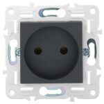 Розетка SKANDY 10А без заземл. без защ. шторок SK-R02G графит IEK SK-R10-10-K53 — изображение 3