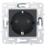 Розетка SKANDY 16А с заземл. без защ. шторок SK-R05G графит IEK SK-R11-16-K53 — изображение 4
