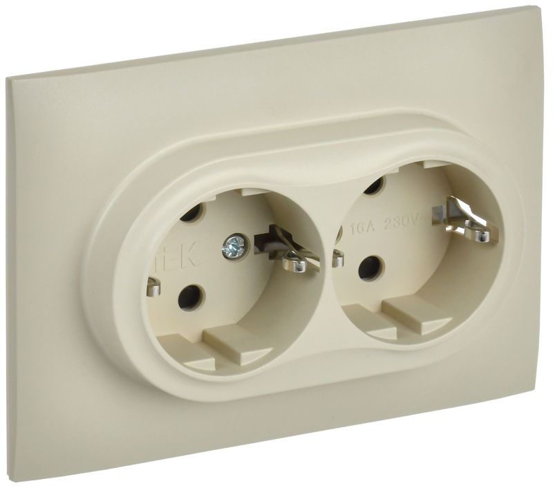 SK-R24-16-K10-F_1.jpeg Розетка 2-м SKANDY 16А с заземл. защ. шторки в сборе SK-R07B беж. IEK SK-R24-16-K10-F — изображение 1