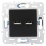 Розетка USB A+A 3.1А SKANDY SK-R15Bl черн. IEK SK-U21-D31-K02 — изображение 4