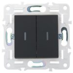 Выключатель 2-кл. SKANDY 10А SK-V04G графит IEK SK-V20-0-10-K53 — изображение 4