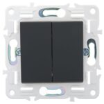 Выключатель 2-кл. SKANDY 10А SK-V09G с индикацией графит IEK SK-V20-1-10-K53 — изображение 4