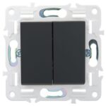 Выключатель проходной 2-кл. SKANDY 10А SK-V05G графит IEK SK-V22-0-10-K53 — изображение 4