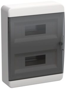 Корпус ЩРН-П-24 TEKFOR IP41 черн. прозр. дверь пластик. IEK TF5-KP12-N-24-41-K01-K03
