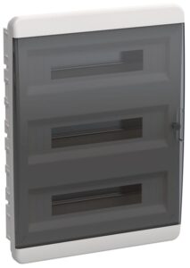 Корпус ЩРВ-П-54 TEKFOR IP41 черн. прозр. дверь пластик. IEK TF5-KP12-V-54-41-K01-K03