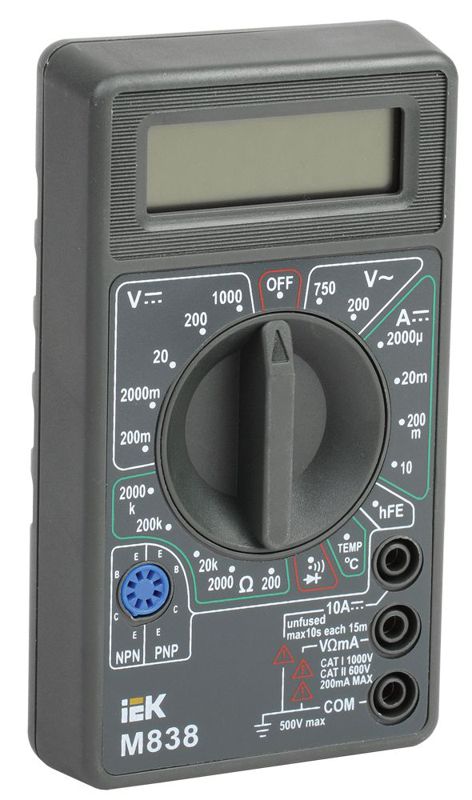 TMD-2S-838_1.jpeg Мультиметр цифровой Universal M838 IEK TMD-2S-838 — изображение 1