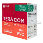 Кабель витая пара U/UTP кат.5E 4 пары solid PVC сер. TERACOM EKF TRC-5EUTP-04PVC-GY-IN3 — изображение 7