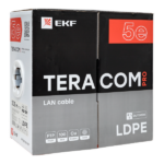 Кабель витая пара F/UTP кат.5E 4 пары 24 AWG solid внешн. LDPE черн. (м) TERACOM PRO EKF TRP-5EFTP-04PE-BK-OUT3 — изображение 2