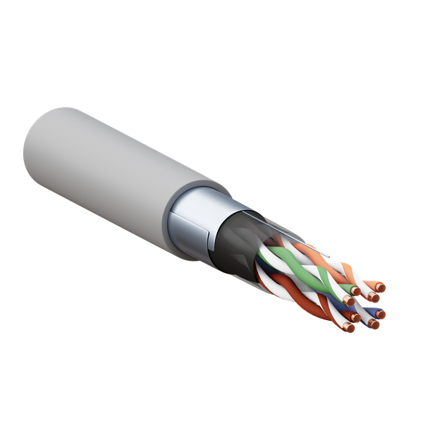 TRP-5EFTP-04PVC-GY-IN3_1.png Кабель витая пара F/UTP кат.5E 4 пары 24 AWG solid PVC сер. (м) TERACOM PRO EKF TRP-5EFTP-04PVC-GY-IN3 — изображение 1