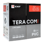 Кабель витая пара F/UTP кат.5E 4 пары 24 AWG solid PVC сер. (м) TERACOM PRO EKF TRP-5EFTP-04PVC-GY-IN3 — изображение 2