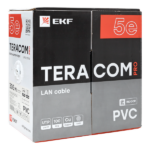 Кабель витая пара U/UTP кат.5E 4 пары 24 AWG solid PVC сер. (м) TERACOM PRO EKF TRP-5EUTP-04PVC-GY-IN3 — изображение 2