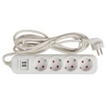 Удлинитель 4х2м 16А IP20 Эксперт 3.5кВт 2хUSB 2.1А ПВС 3х1 PROxima EKF UBA16-2USB-4-02i — изображение 3