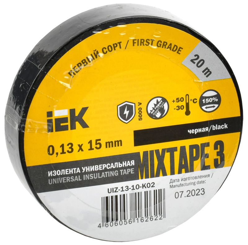 UIZ-13-10-K02_1.jpeg Изолента ПВХ 0.13х15мм (рул.20м) черн. IEK UIZ-13-10-K02 — изображение 1