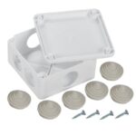 Коробка распаячная ОП КМ 100х100х45 IP44 6 вводов бел. IEK UKO11-100-100-045-K01-44 — изображение 3