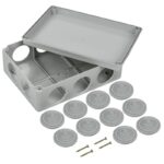 Коробка распаячная ОП 190х140х70 IP55 КМ41244 RAL7035 (10 гермовводов) IEK UKO11-190-140-070-K41-55 — изображение 4