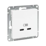 Розетка 2-м СП Эпика USB-C механизм бел. EKF UP1-SOW-2USBC