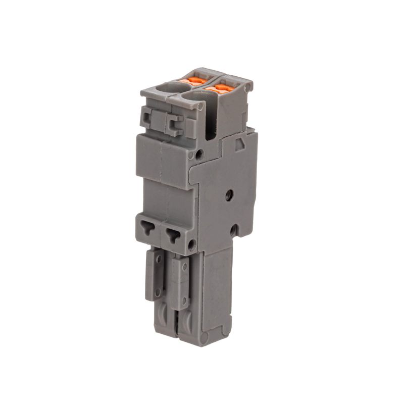 VPR-P-2.5-2_1.jpeg Штекер зажим push-in 2 точки подкл. 2.5кв.мм сер. DKC VPR-P-2.5-2 — изображение 1