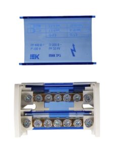 Шина на DIN-рейку в корпусе (кросс-модуль) ШНК 2х7 L+PEN IEK YND10-2-07-100 — изображение 4