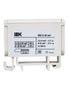 Клемма вводная силовая КВС 6-50кв.мм сер. IEK YZN12-050-K03 — изображение 4