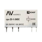 Реле промежуточное РП slim 23/1 6А 24В DC AVERES EKF rps-23-1-24DC — изображение 2