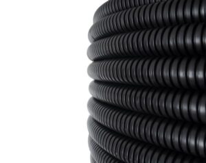 Труба гофрированная ПВХ d25мм с протяжкой черн. (уп.50м) Plast EKF tg-z-25-50-black — изображение 2